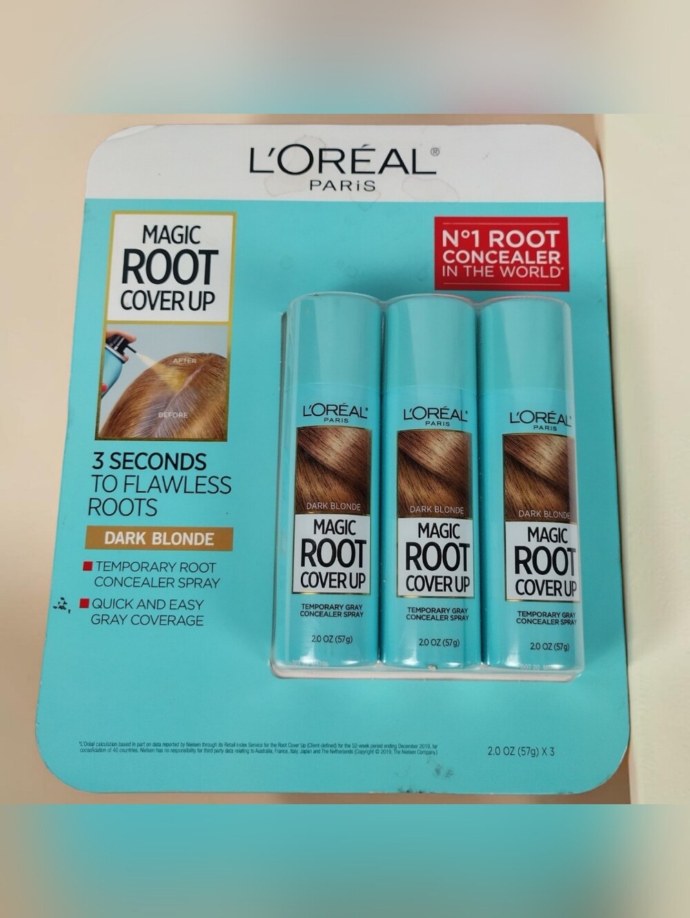 L'OREAL PARIS MAGIC ROOT COVER UP DARK BLONDE 3 PACK